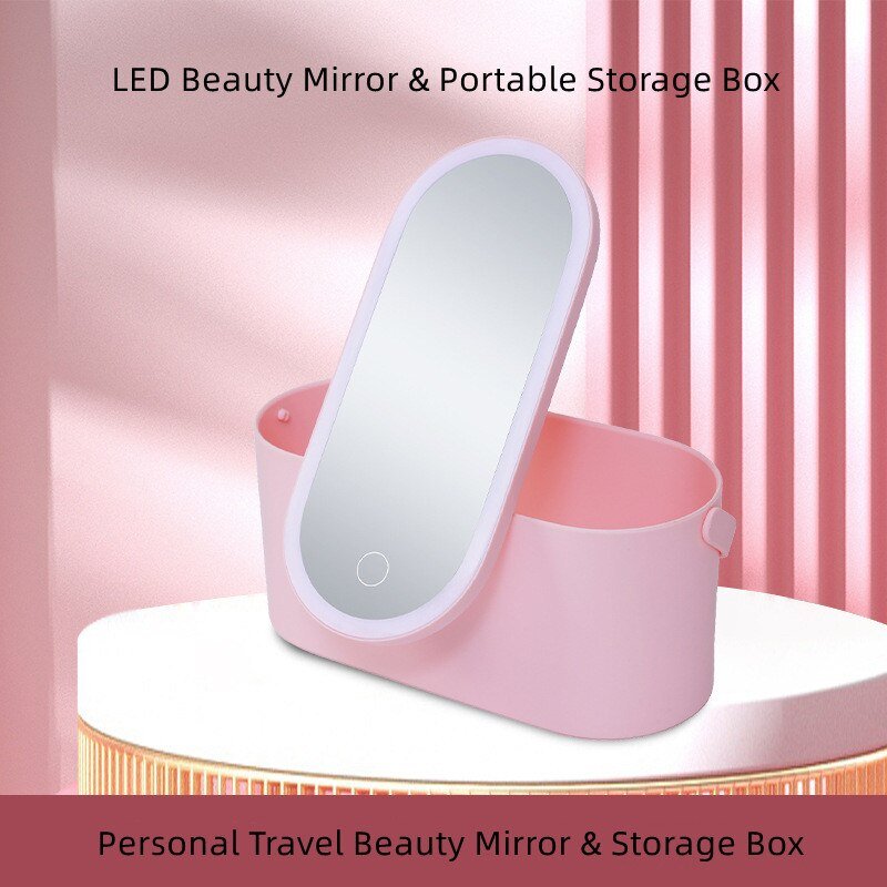 BES-28354 - Make Up e Trucchi - beselettronica - Box portatrucco specchio  luce led frontale capsula portatile organizer cosmetici